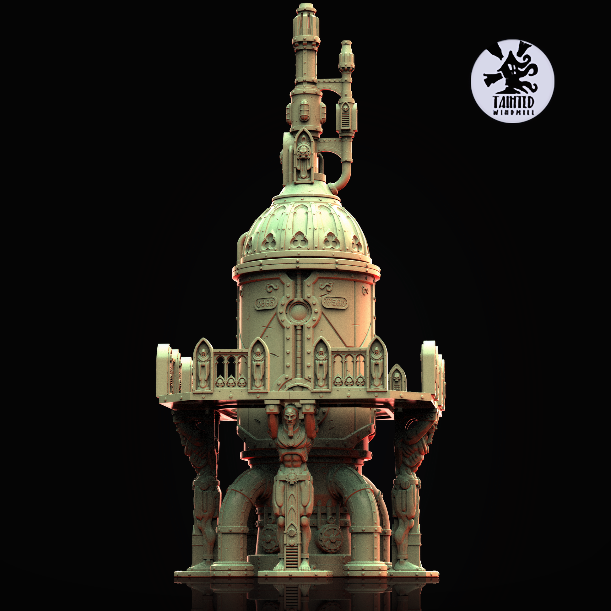 Big Fuel Tank FDM (arpox 38 cm), Sci-Fi Grimdark Vehicle by STATIONFORGE, Wargames Proxy