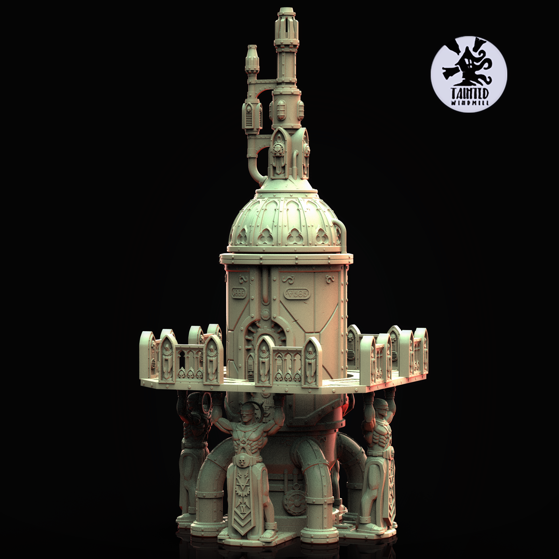 Big Fuel Tank FDM (arpox 38 cm), Sci-Fi Grimdark Vehicle by STATIONFORGE, Wargames Proxy
