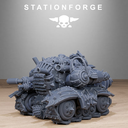 Orkaz Drill, Space-Faring Orkish Menace Sculpted by STATIONFORGE for Wargames set in the Grimdark Future