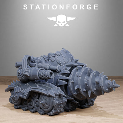 Orkaz Drill, Space-Faring Orkish Menace Sculpted by STATIONFORGE for Wargames set in the Grimdark Future