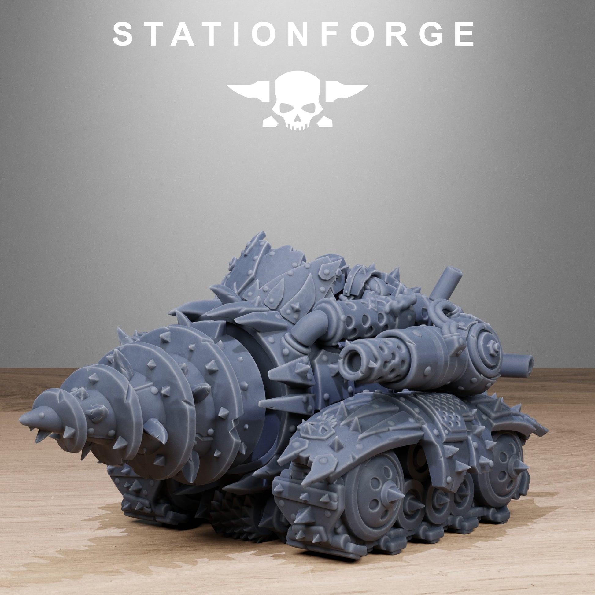 Orkaz Drill, Space-Faring Orkish Menace Sculpted by STATIONFORGE for Wargames set in the Grimdark Future