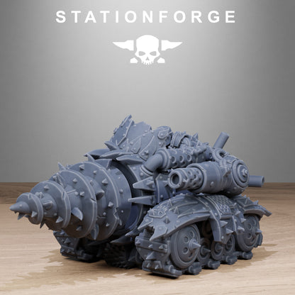 Orkaz Drill, Space-Faring Orkish Menace Sculpted by STATIONFORGE for Wargames set in the Grimdark Future