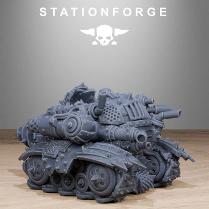 Orkaz Drill, Space-Faring Orkish Menace Sculpted by STATIONFORGE for Wargames set in the Grimdark Future