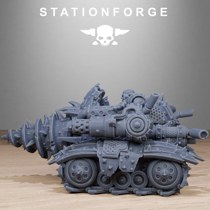 Orkaz Drill, Space-Faring Orkish Menace Sculpted by STATIONFORGE for Wargames set in the Grimdark Future