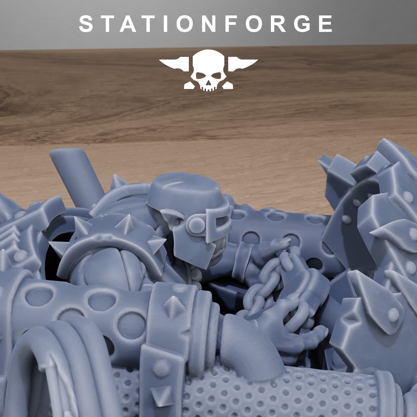 Orkaz Drill, Space-Faring Orkish Menace Sculpted by STATIONFORGE for Wargames set in the Grimdark Future