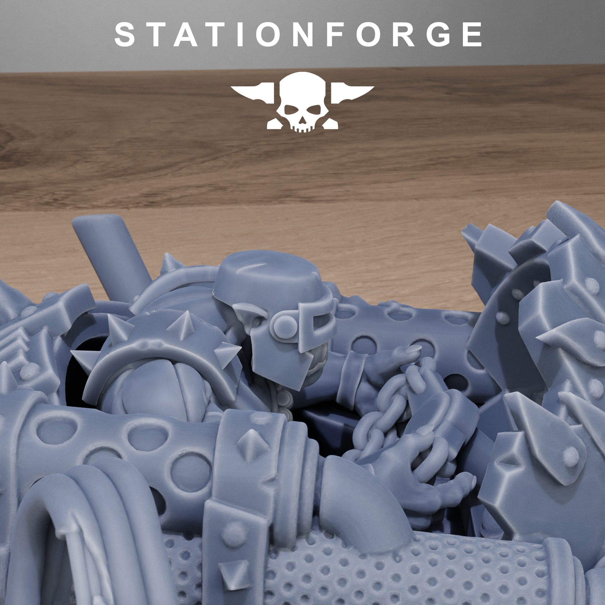 Orkaz Drill, Space-Faring Orkish Menace Sculpted by STATIONFORGE for Wargames set in the Grimdark Future