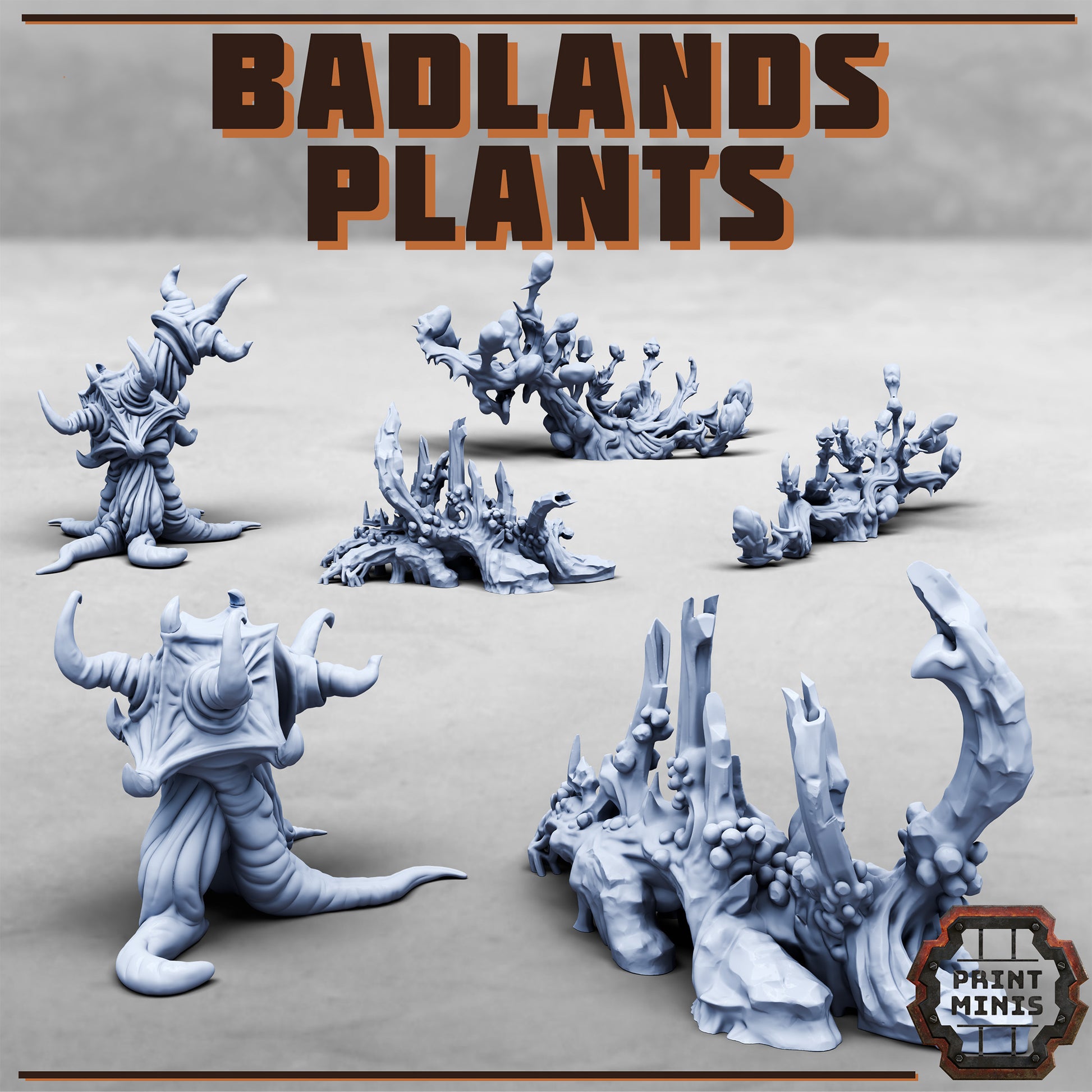 Badlands Plants Kit x6, Sci-Fi Grimdark Terrain by STATIONFORGE