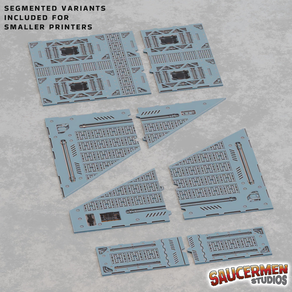 11th Edition Terrain Footprint Templates (Industrial Theme) - Sci-Fi Grimdark Miniatures by Saucermen Studios, Wargame Scale 3D Printed - photo 2