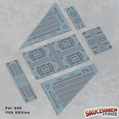 11th Edition Terrain Footprint Templates (Industrial Theme) - Sci-Fi Grimdark Miniatures by Saucermen Studios, Wargame Scale 3D Printed - photo 3