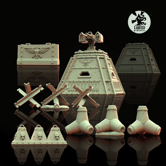 Gothic Barricades Set 1 (Supports Incoming), Sci-Fi Grimdark Terrain by STATIONFORGE