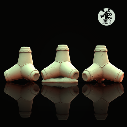 Gothic Barricades Set 1 (Supports Incoming), Sci-Fi Grimdark Terrain by STATIONFORGE