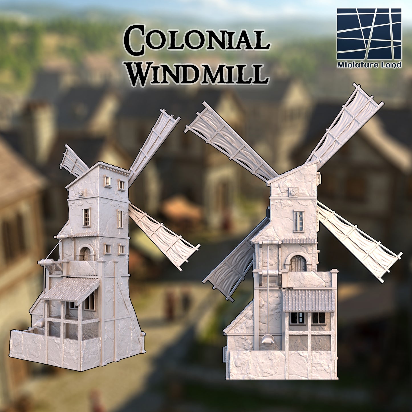 Colonial Era Windmill - Tabletop Terrain 28mm by MiniatureLand