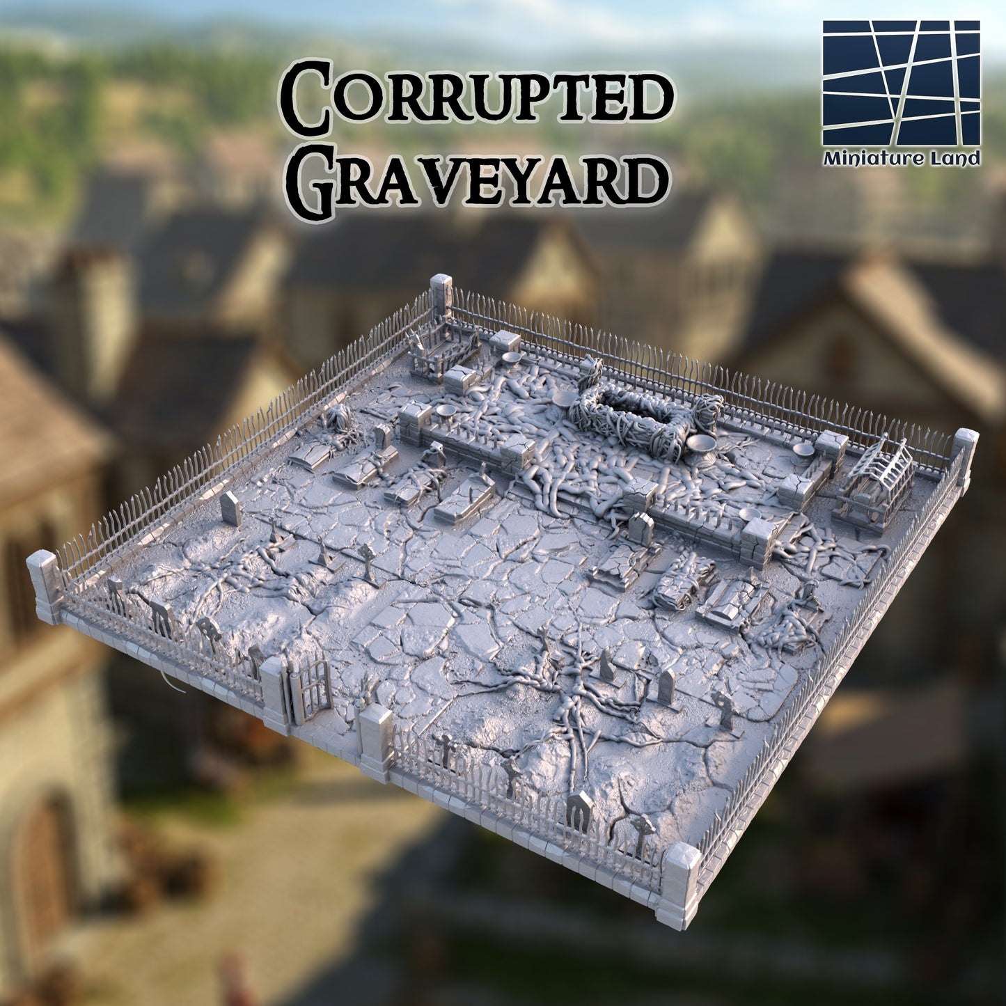 Gothic Graveyard - Tabletop Terrain 28mm by MiniatureLand