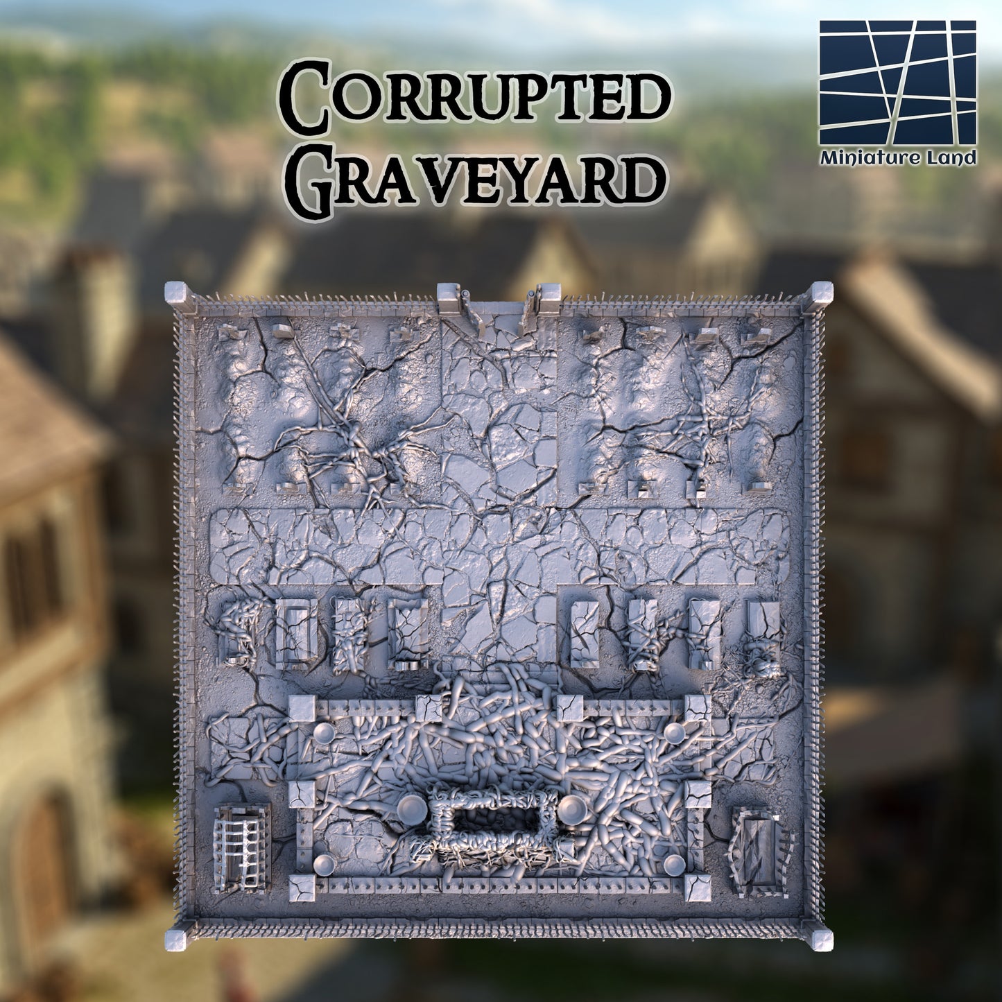 Gothic Graveyard - Tabletop Terrain 28mm by MiniatureLand