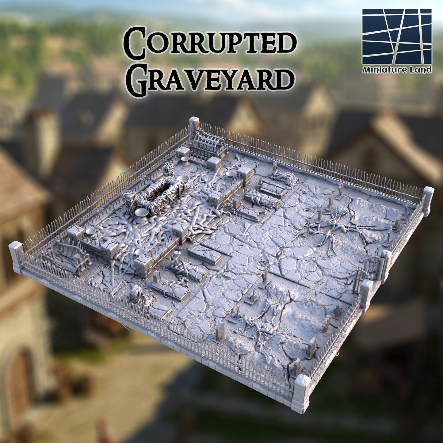 Gothic Graveyard - Tabletop Terrain 28mm by MiniatureLand