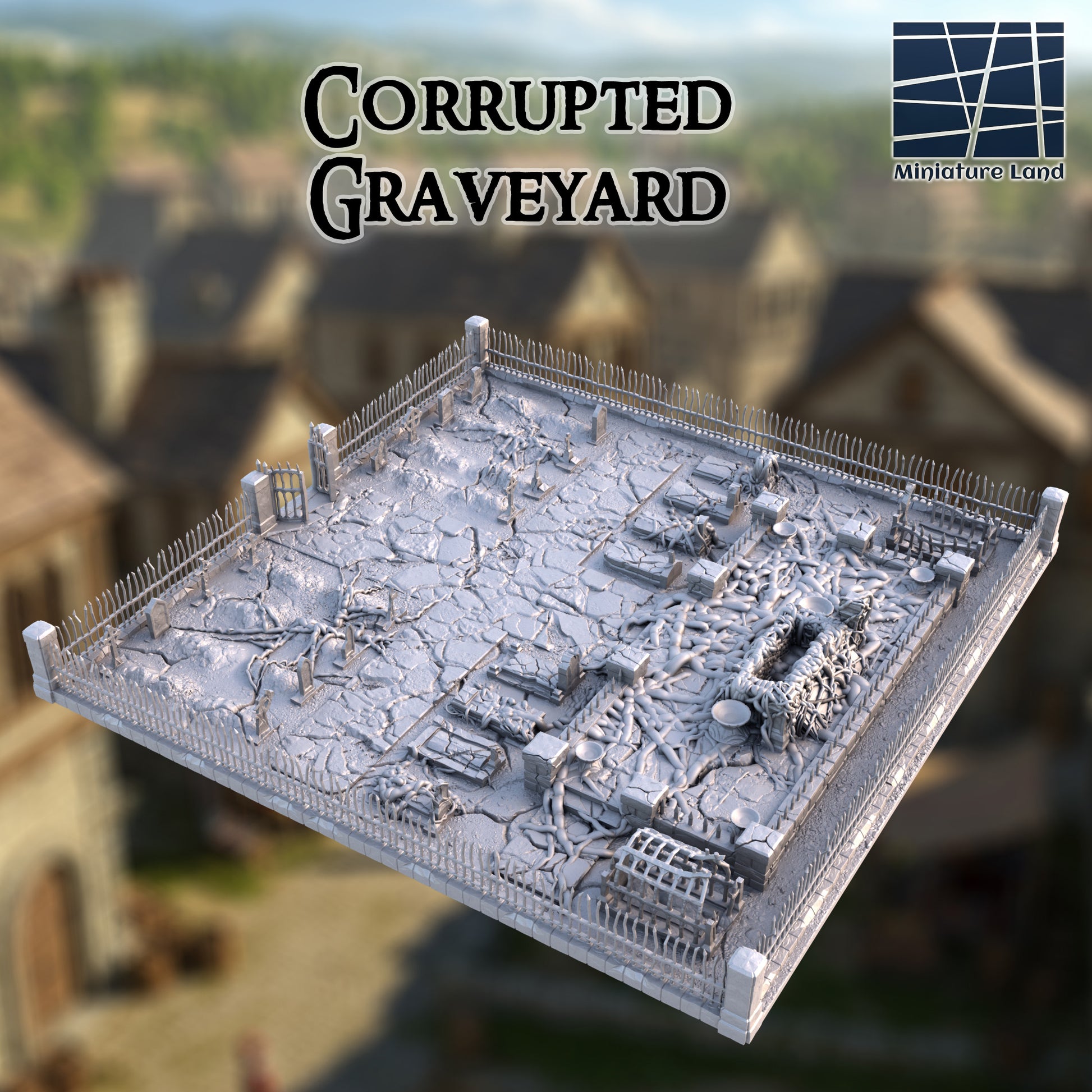 Gothic Graveyard - Tabletop Terrain 28mm by MiniatureLand