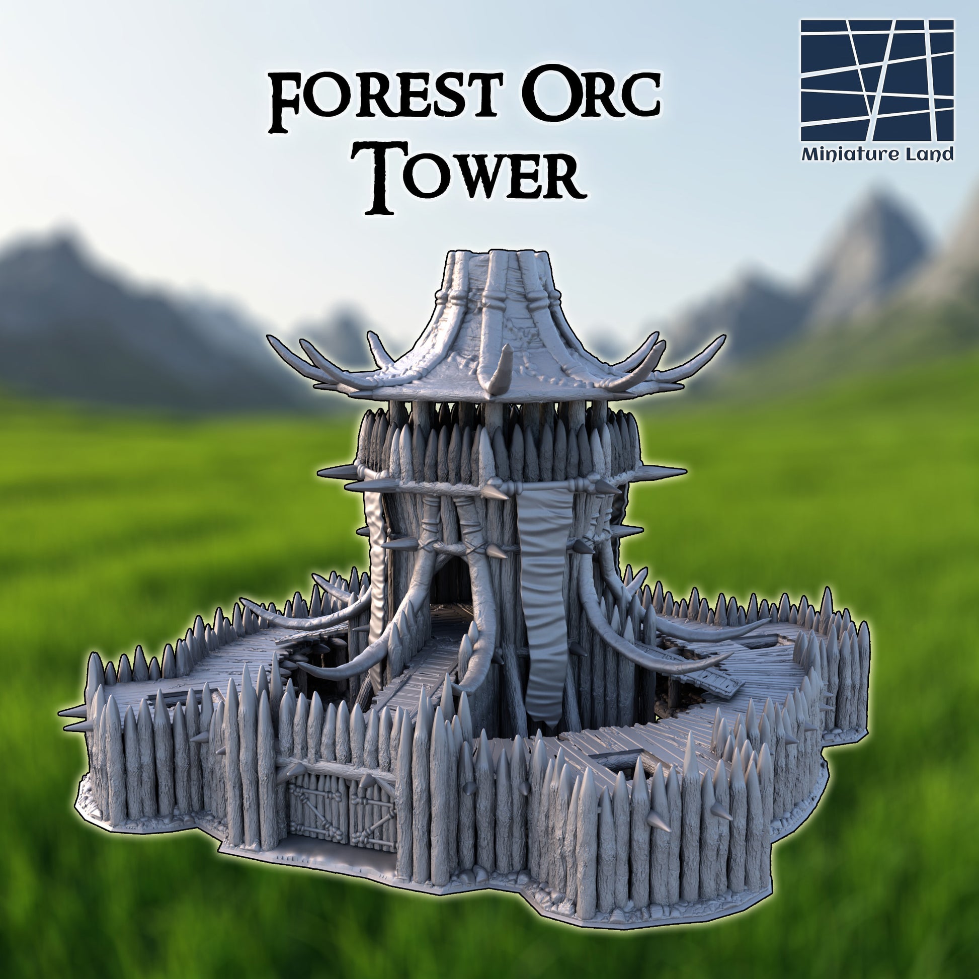Forest Tower with Walls - Tabletop Terrain 28mm by MiniatureLand