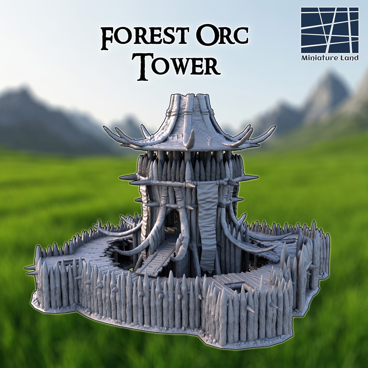 Forest Tower with Walls - Tabletop Terrain 28mm by MiniatureLand