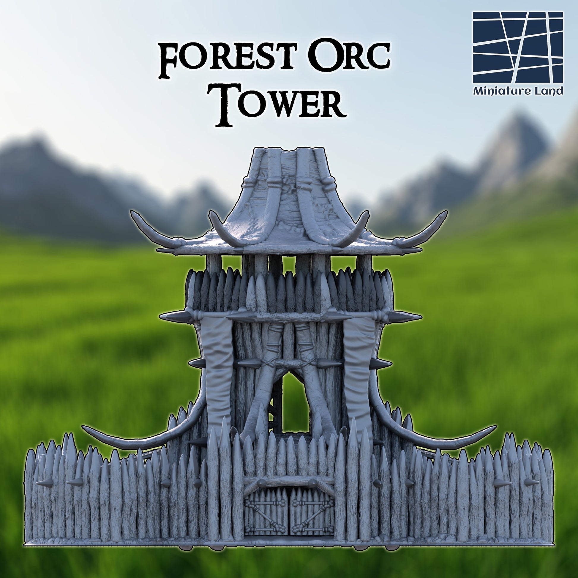 Forest Tower with Walls - Tabletop Terrain 28mm by MiniatureLand