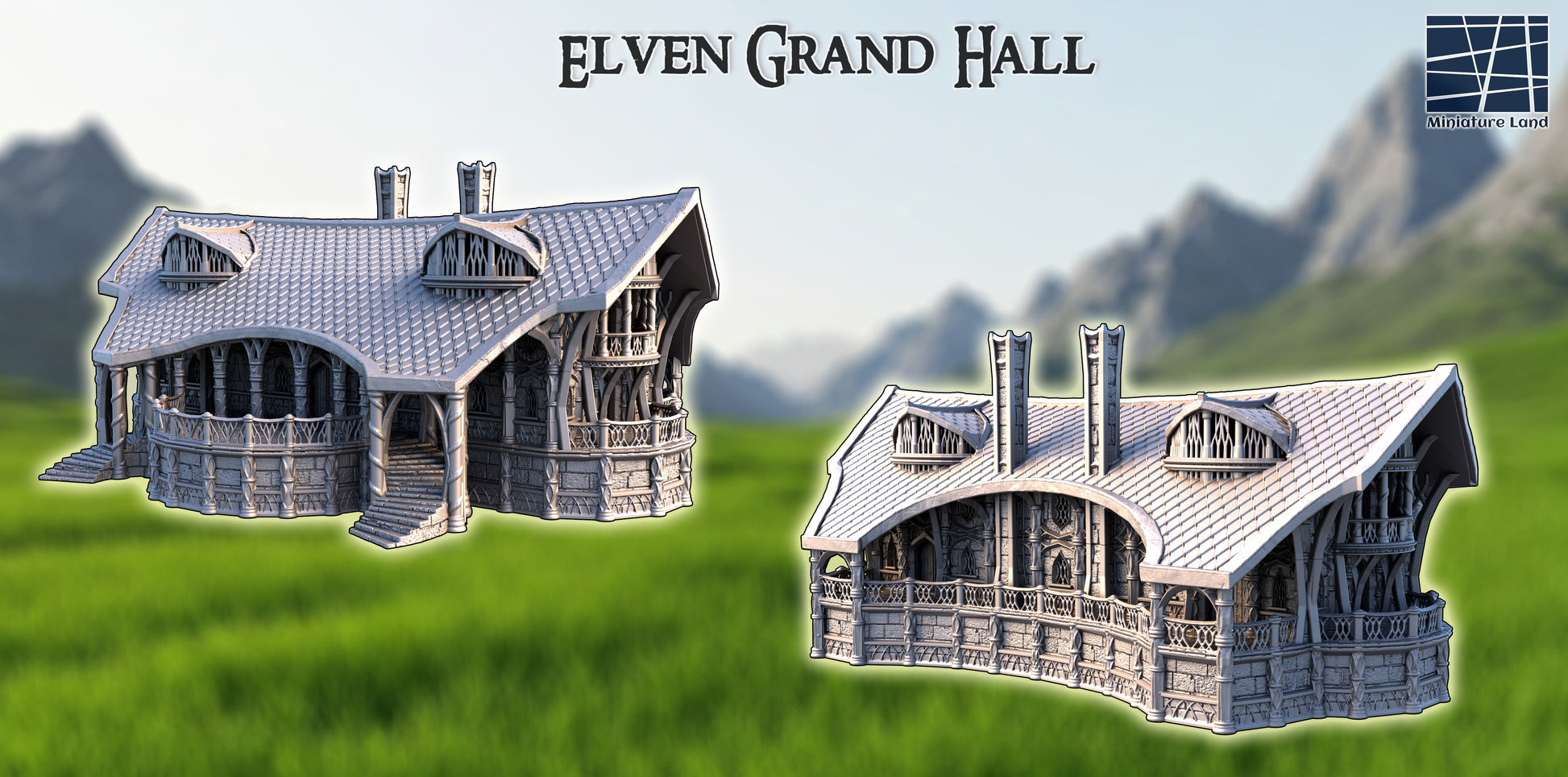 Grand Elven Hall - Tabletop Terrain 28mm by MiniatureLand
