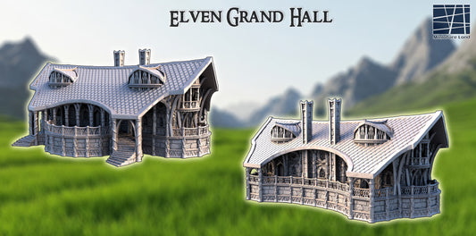 Grand Elven Hall - Tabletop Terrain 28mm by MiniatureLand
