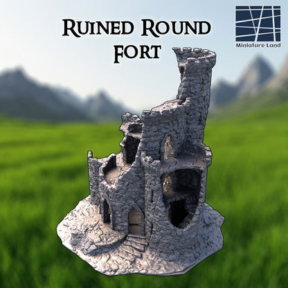 Ruined Round Fort - Tabletop Terrain 28mm by MiniatureLand