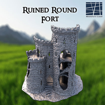Ruined Round Fort - Tabletop Terrain 28mm by MiniatureLand