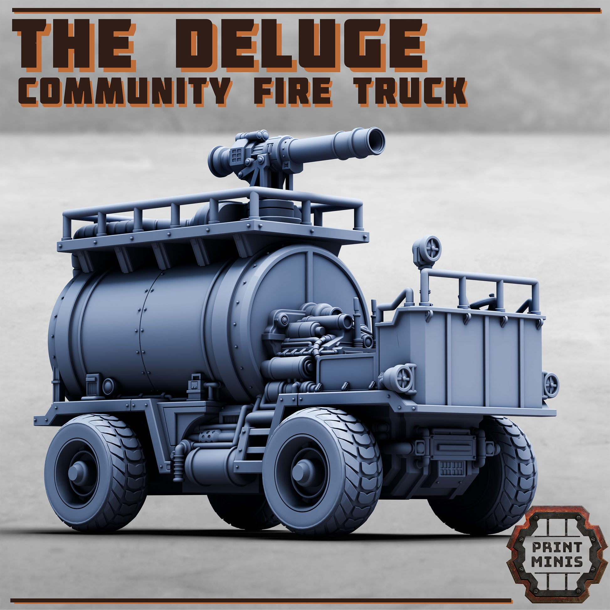 Community Fire Truck, Sci-Fi Grimdark Vehicle by STATIONFORGE, Wargames Proxy
