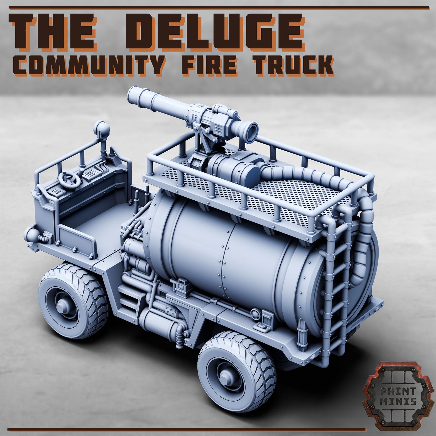 Community Fire Truck, Sci-Fi Grimdark Vehicle by STATIONFORGE, Wargames Proxy