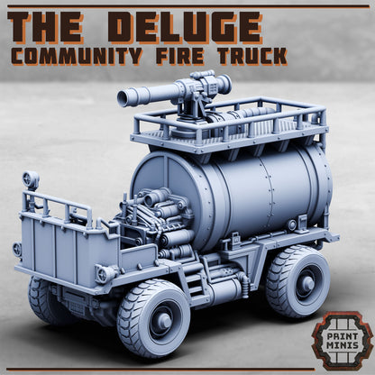 Community Fire Truck, Sci-Fi Grimdark Vehicle by STATIONFORGE, Wargames Proxy