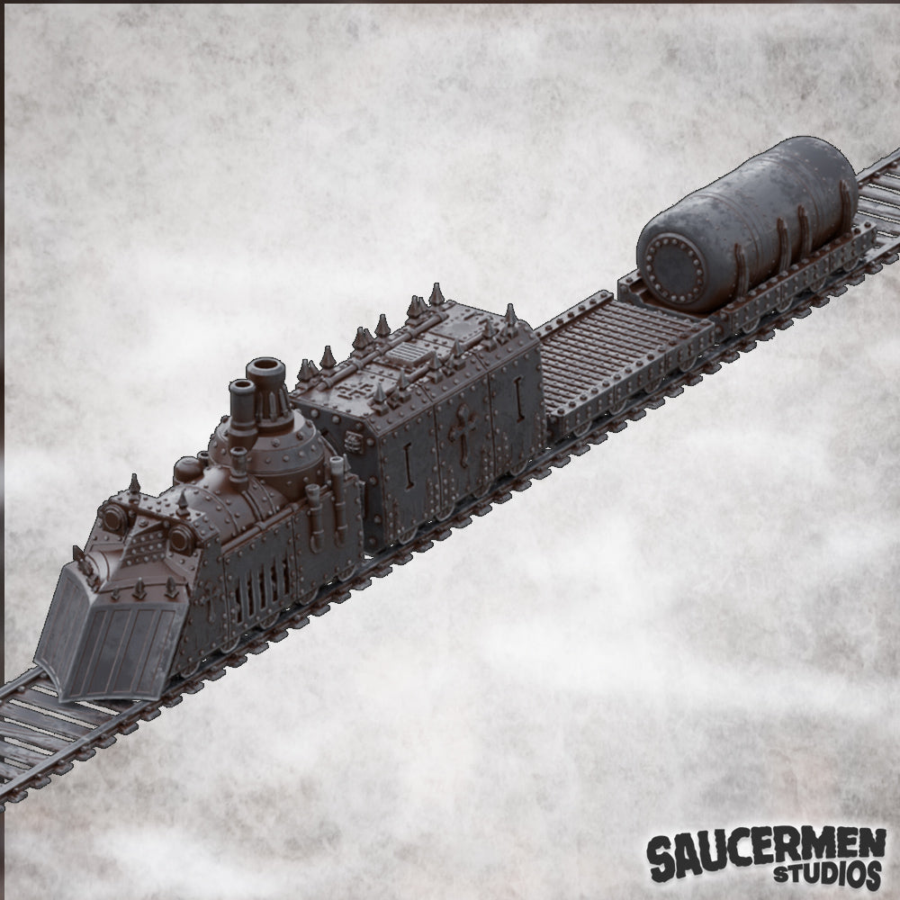 Armored Train – Trench Warfare - Sci-Fi Grimdark Miniatures by Saucermen Studios, Wargame Scale 3D Printed