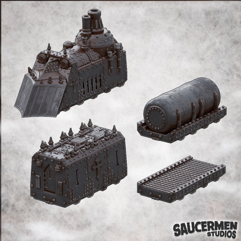 Armored Train – Trench Warfare - Sci-Fi Grimdark Miniatures by Saucermen Studios, Wargame Scale 3D Printed - photo 3