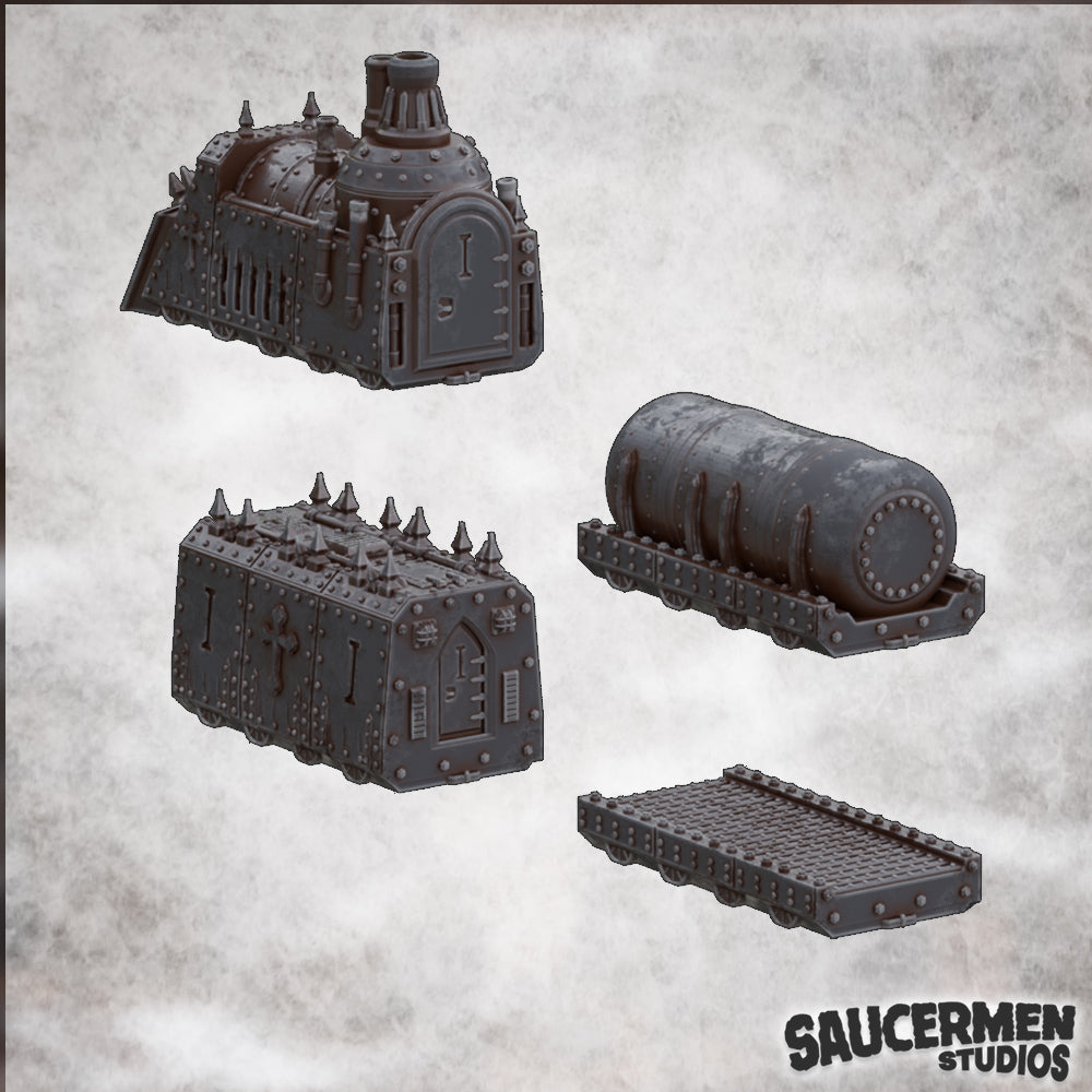 Armored Train – Trench Warfare - Sci-Fi Grimdark Miniatures by Saucermen Studios, Wargame Scale 3D Printed - photo 4