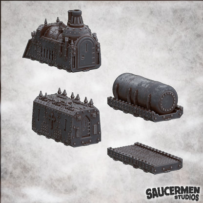 Armored Train – Trench Warfare - Sci-Fi Grimdark Miniatures by Saucermen Studios, Wargame Scale 3D Printed - photo 4
