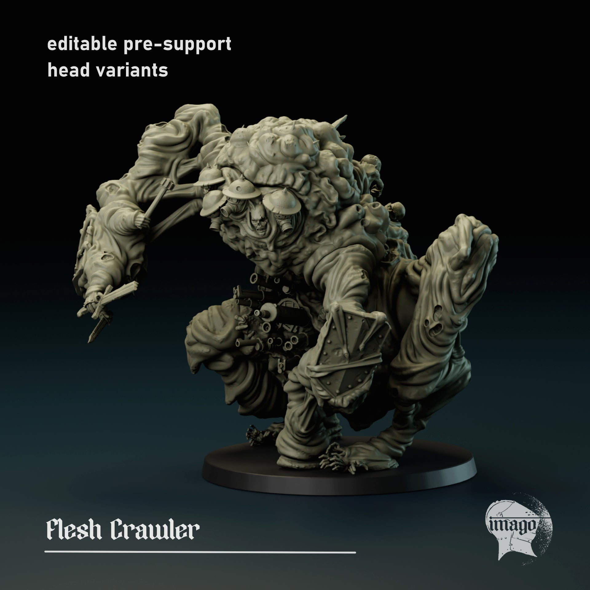 Flesh Crawler (pre-supported), Modular Sci-Fi Miniatures by STATIONFORGE, Grimdark Wargames Proxy