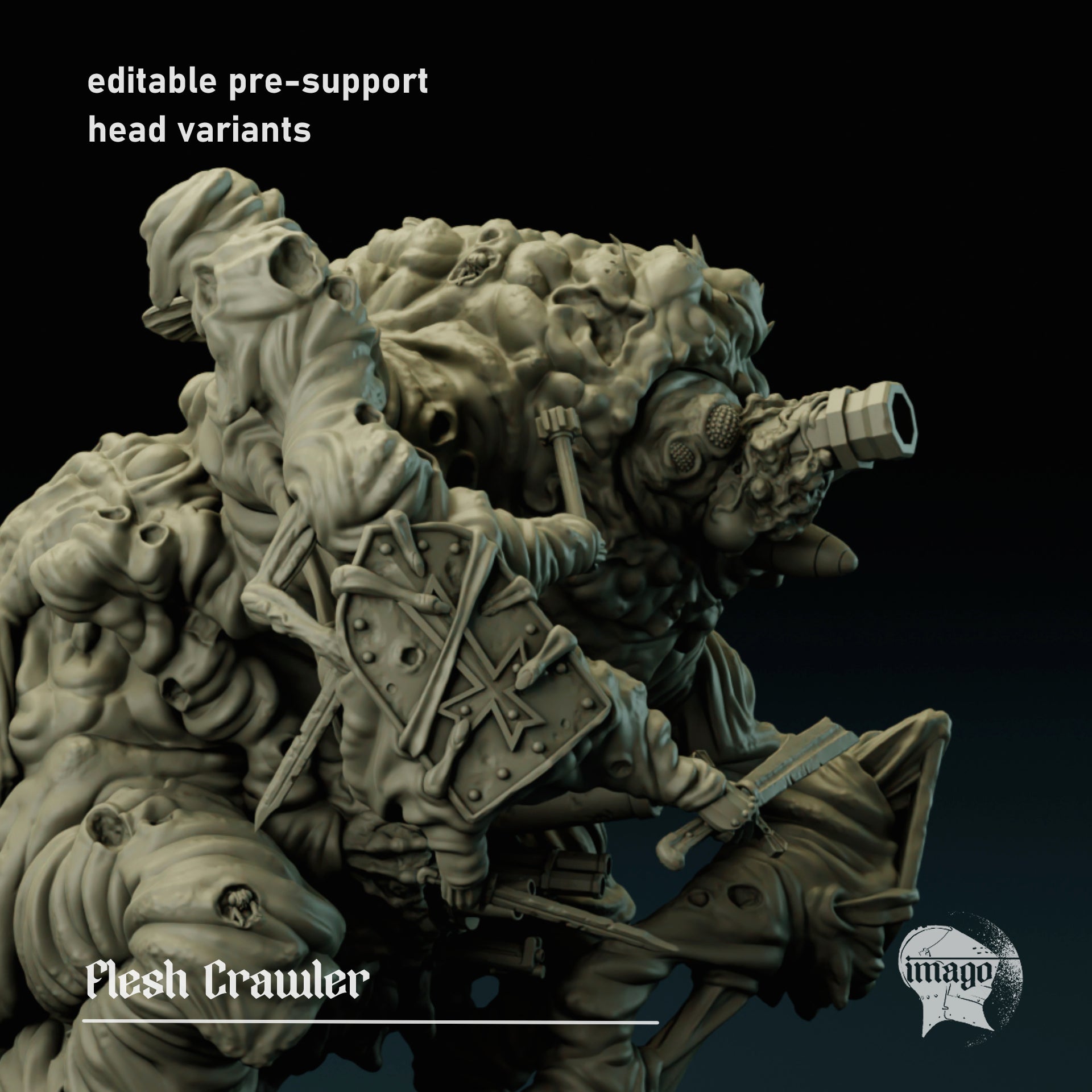 Flesh Crawler (pre-supported), Modular Sci-Fi Miniatures by STATIONFORGE, Grimdark Wargames Proxy - photo 2