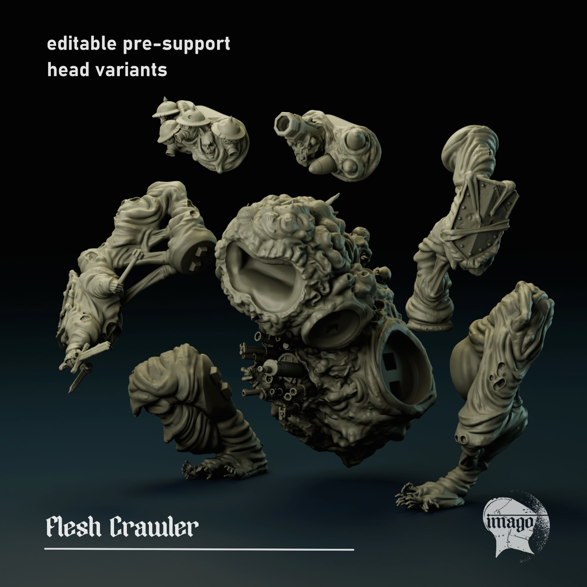Flesh Crawler (pre-supported), Modular Sci-Fi Miniatures by STATIONFORGE, Grimdark Wargames Proxy - photo 3