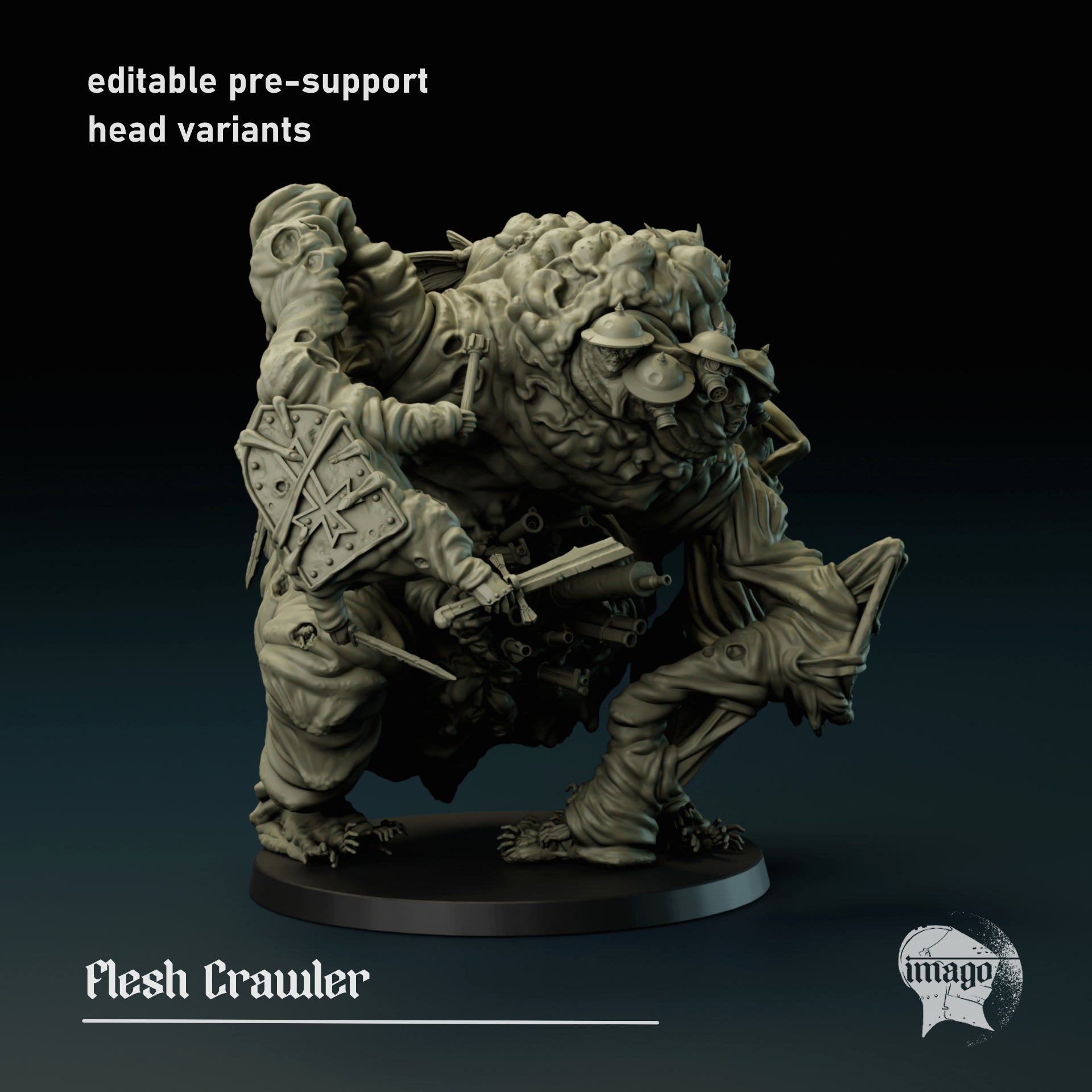 Flesh Crawler (pre-supported), Modular Sci-Fi Miniatures by STATIONFORGE, Grimdark Wargames Proxy - photo 4
