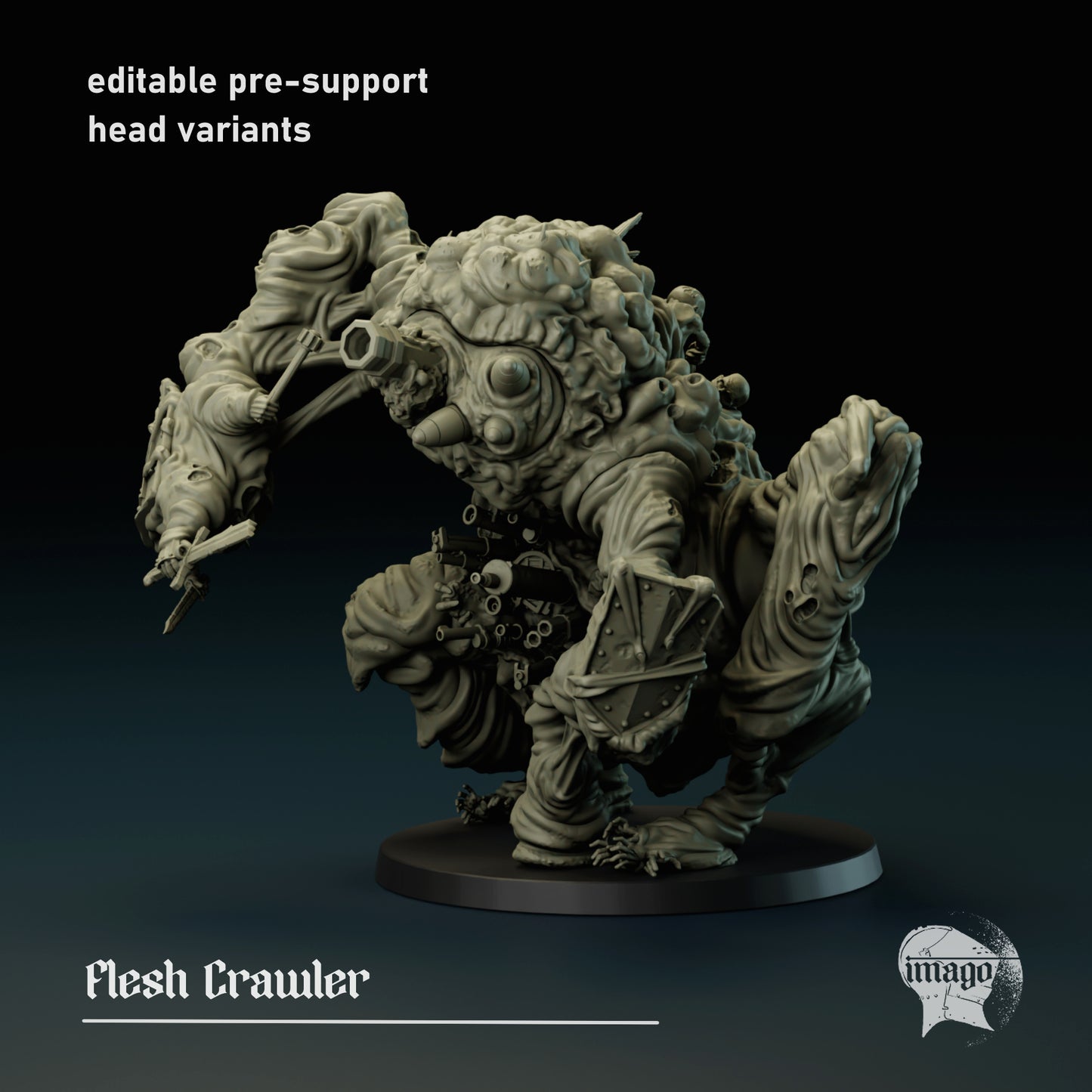 Flesh Crawler (pre-supported), Modular Sci-Fi Miniatures by STATIONFORGE, Grimdark Wargames Proxy - photo 5
