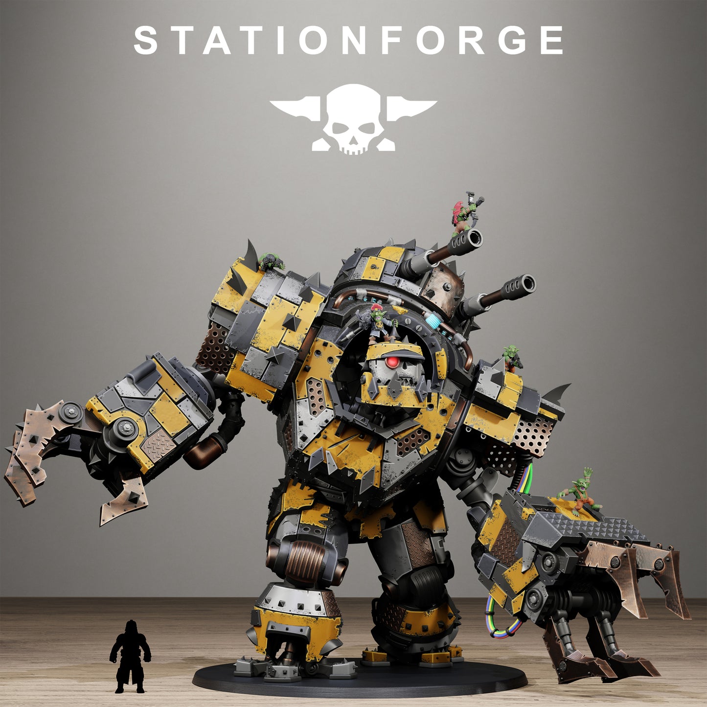Orkaz Iron Giant, Space-Faring Orkish Menace Sculpted by STATIONFORGE for Wargames set in the Grimdark Future