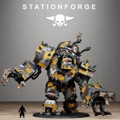 Orkaz Iron Giant, Space-Faring Orkish Menace Sculpted by STATIONFORGE for Wargames set in the Grimdark Future