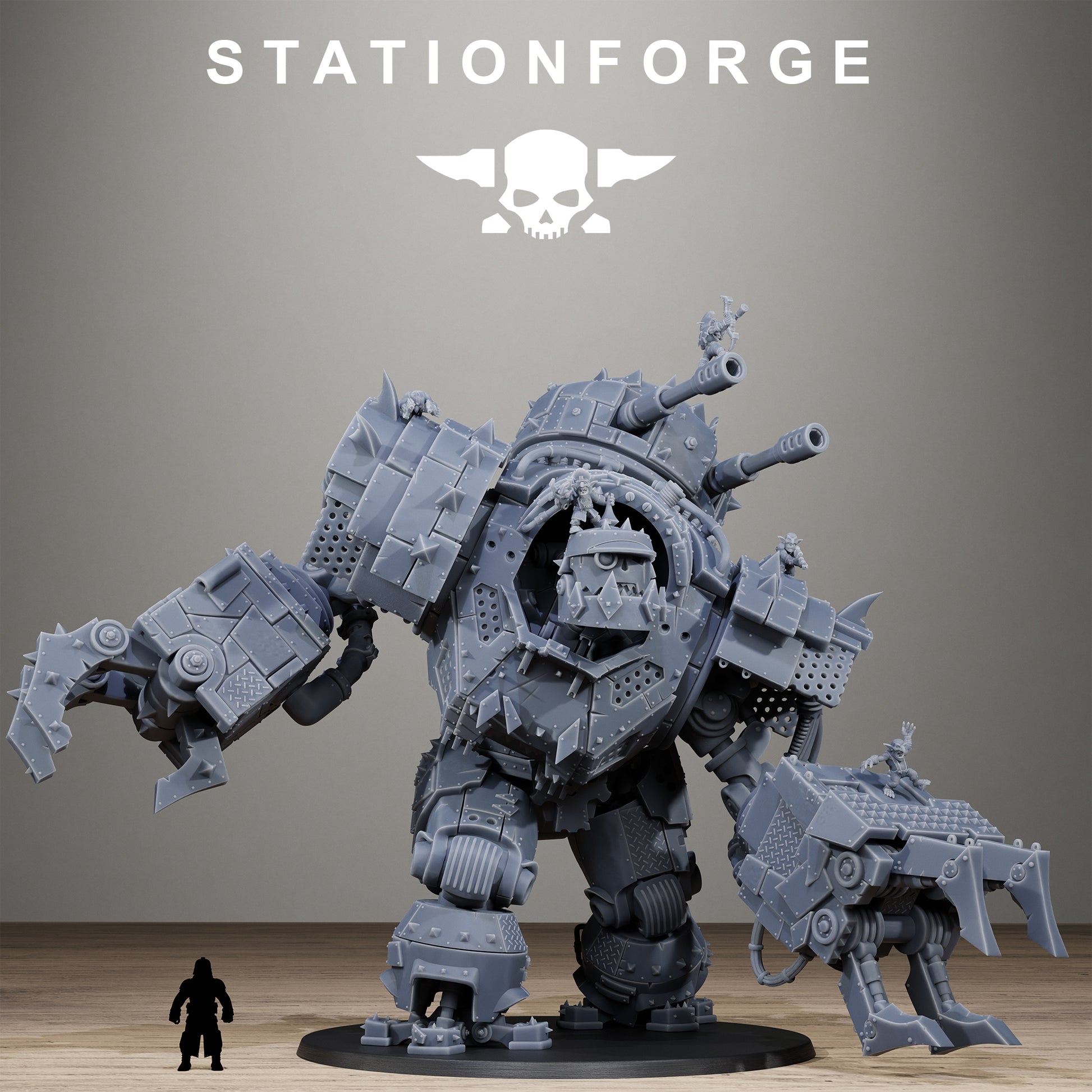 Orkaz Iron Giant, Space-Faring Orkish Menace Sculpted by STATIONFORGE for Wargames set in the Grimdark Future - photo 2