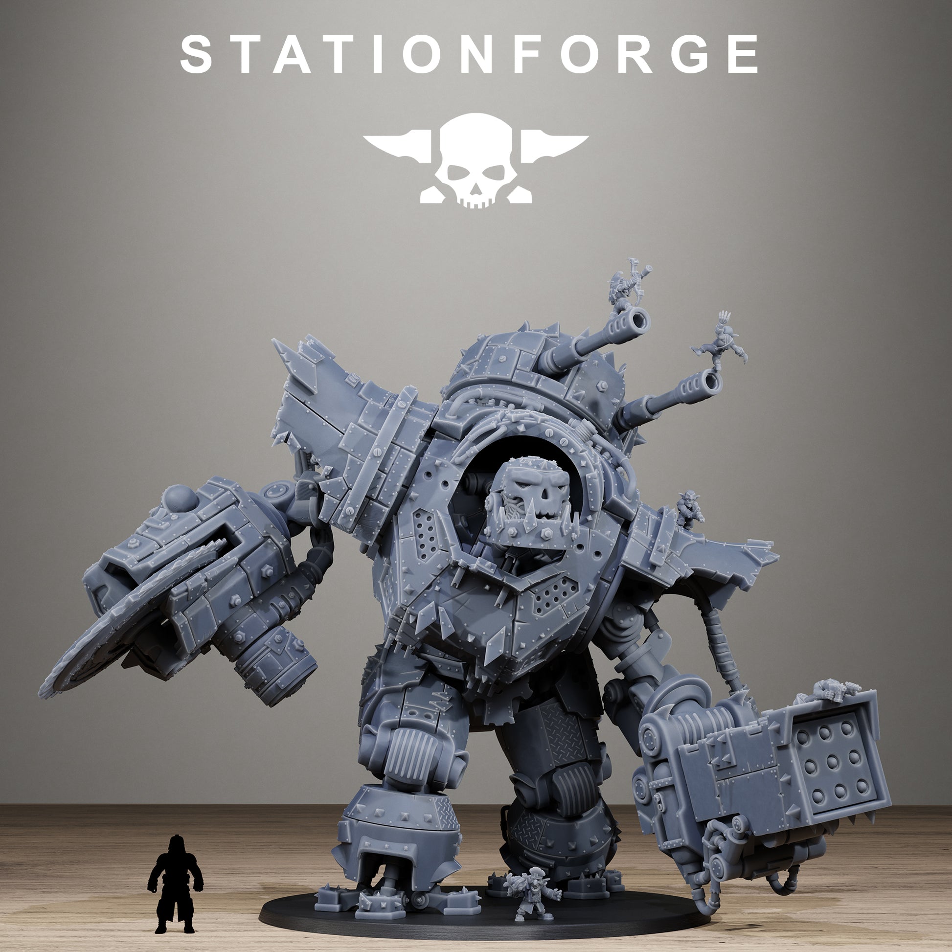 Orkaz Iron Giant, Space-Faring Orkish Menace Sculpted by STATIONFORGE for Wargames set in the Grimdark Future - photo 3