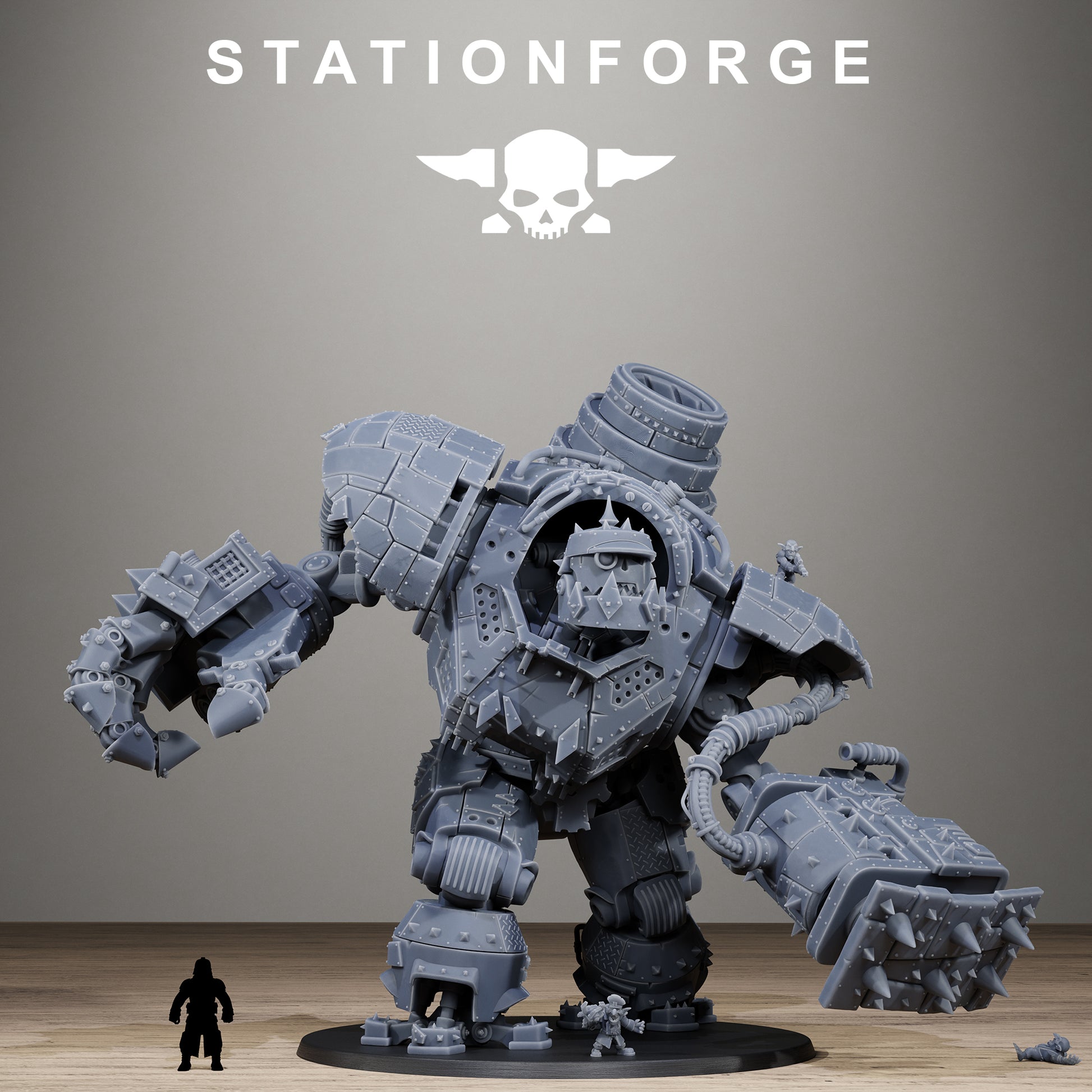 Orkaz Iron Giant, Space-Faring Orkish Menace Sculpted by STATIONFORGE for Wargames set in the Grimdark Future - photo 4