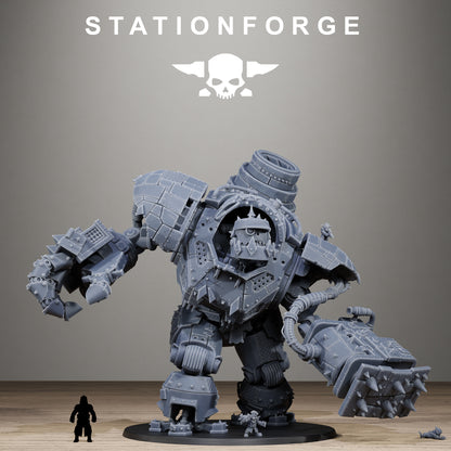 Orkaz Iron Giant, Space-Faring Orkish Menace Sculpted by STATIONFORGE for Wargames set in the Grimdark Future - photo 4