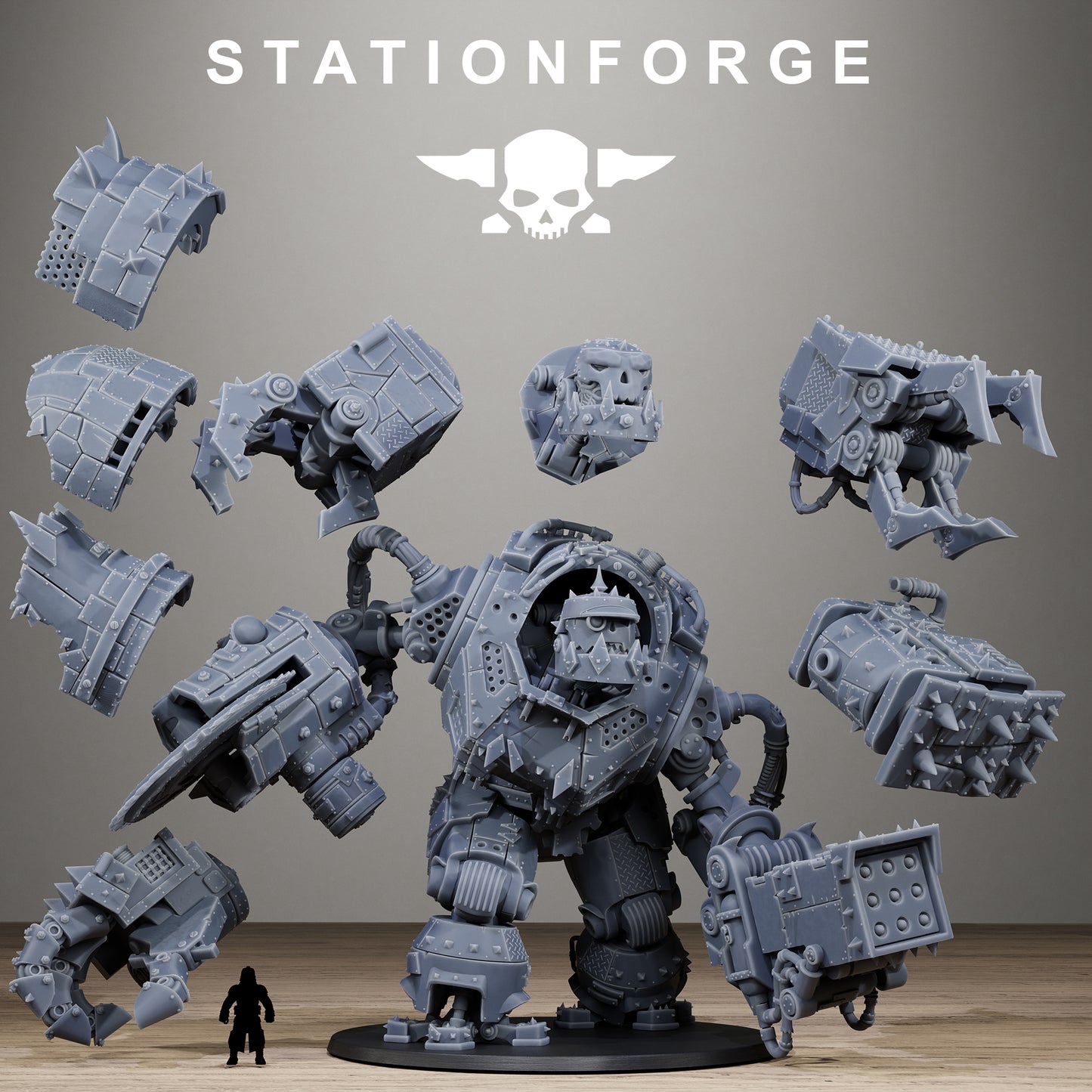 Orkaz Iron Giant, Space-Faring Orkish Menace Sculpted by STATIONFORGE for Wargames set in the Grimdark Future - photo 5