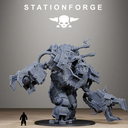 Orkaz Iron Giant, Space-Faring Orkish Menace Sculpted by STATIONFORGE for Wargames set in the Grimdark Future - photo 7
