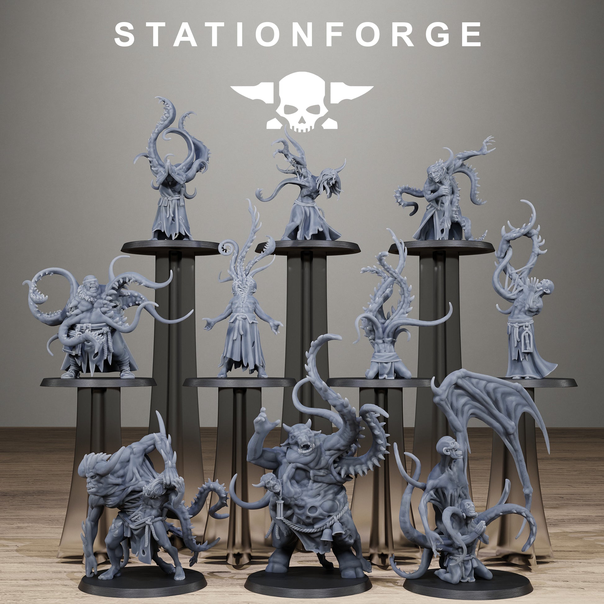 Corrupted Guard Possessed Demon, Modular Sci-Fi Imperial Infantry by STATIONFORGE, Grimdark Wargames Proxy