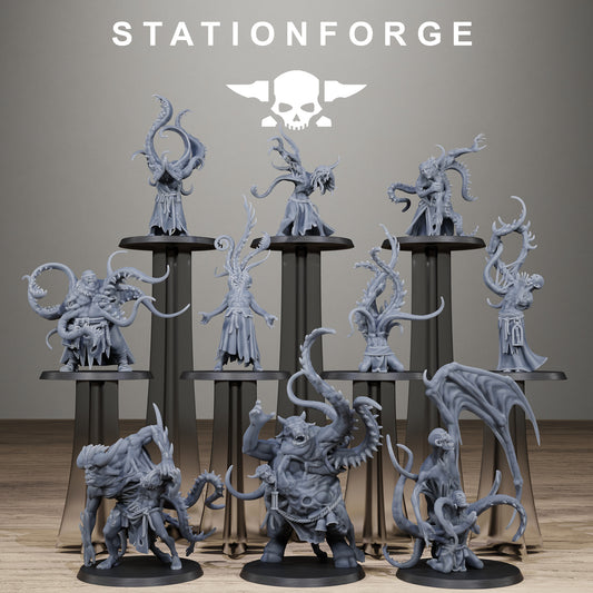 Corrupted Guard Possessed Demon, Modular Sci-Fi Imperial Infantry by STATIONFORGE, Grimdark Wargames Proxy
