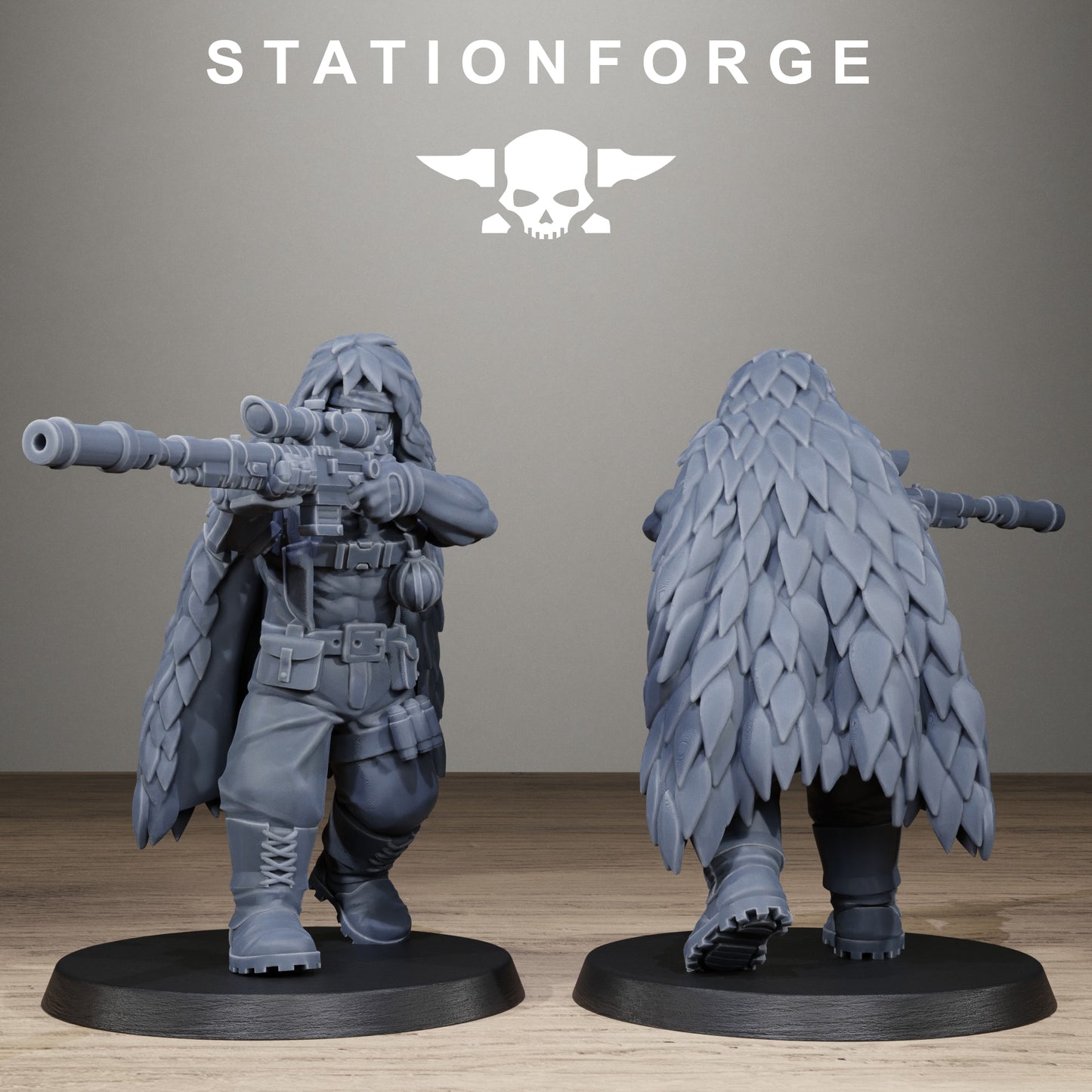 GrimGuard Jungle Fighter Snipers, Modular Sci-Fi Imperial Infantry by STATIONFORGE, Grimdark Wargames Proxy - photo 2